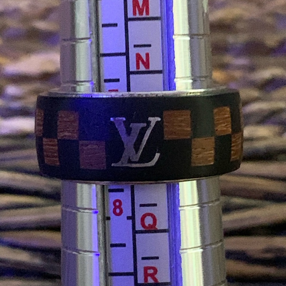 Louis Vuitton Damier Tiger Wood Brass Ring - size 56 - Picture 4 of 4